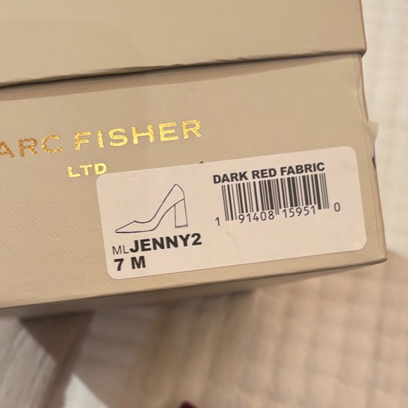 Marc Fisher Deep Red Velvet Heels - Picture 7 of 7